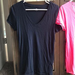 Navy V Neck Tee